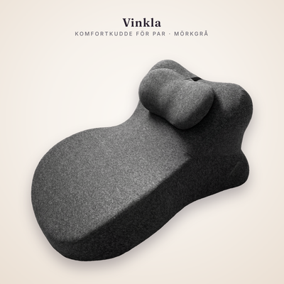 Vinkla komfortkudde för par i mörkgrå